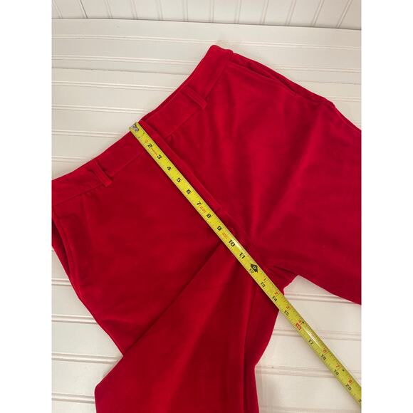 MAISON D’AMELIE Red Velvet High Waist Boot Cut Pants Career Womens Size 12 - Picture 3 of 7